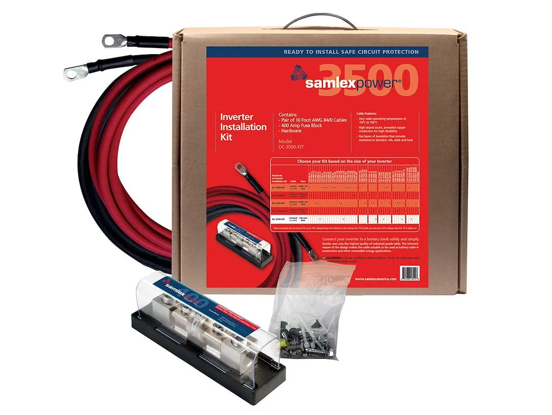 DC-3500-KIT – SAMLEX AMER Power Inverter Installation Kit, Use To Install 12 Volt/2500 To 3500 Watt And 24 Volt/5000 ...